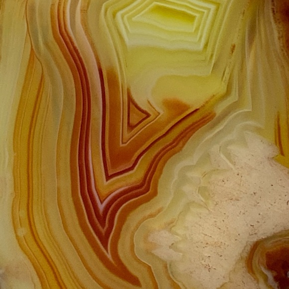 Onyx Agate Slice Pendant Necklace on Cotton Cord - Picture 7 of 11